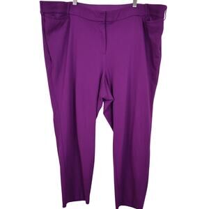 Lane Bryant Chino Dress Pants The Allie Purple Women Curvy Plus Size 26 Stretch